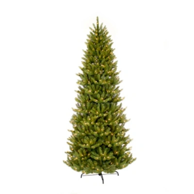 Shop Puleo International 4.5 Ft. Pre-lit Slim Franklin Fir Artificial Christmas Tree 150 Ul Listed Clear Lights In Green
