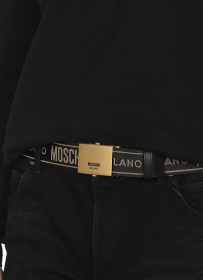 Shop Moschino Belts In Fantasia Nero