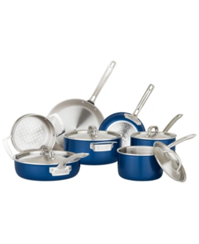 Shop Viking 11-pc. Stainless Steel Cookware Set In Blue