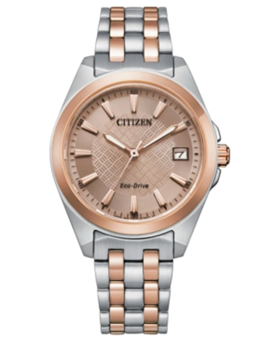 Shop Citizen Eco-drive Women's Corso Two-tone Stainless Steel Bracelet Watch 33mm