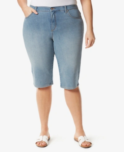 Shop Gloria Vanderbilt Plus Size Amanda Skimmer Shorts In Mendocino