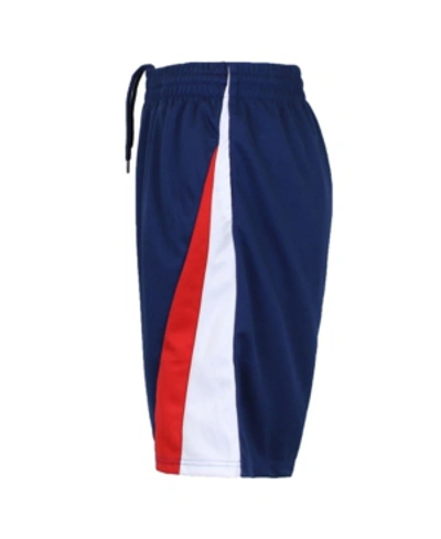 Shop Galaxy By Harvic Men's Active Training Modern-fit Moisture-wicking Colorblocked Mesh Basketball Shorts In Navy