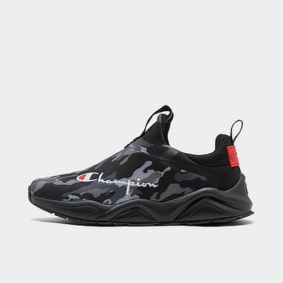 Kids Big Boys Apex Camo Slip on Casual Sneakers From Finish Line In Black white scarlet camo