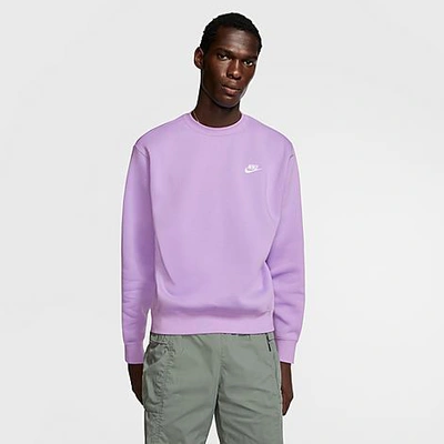 Shop Nike Sportswear Club Fleece Crewneck Sweatshirt In Violet Star/white