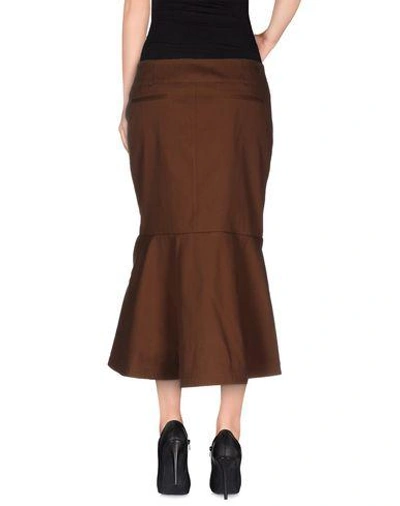 Shop Marni Midi Skirts In Cocoa
