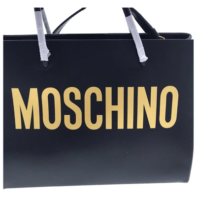 Pre-owned Moschino Leather Tote In Black