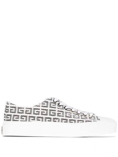 Shop Givenchy Sneakers City 4g-jacquard Sneakers In Black ,white