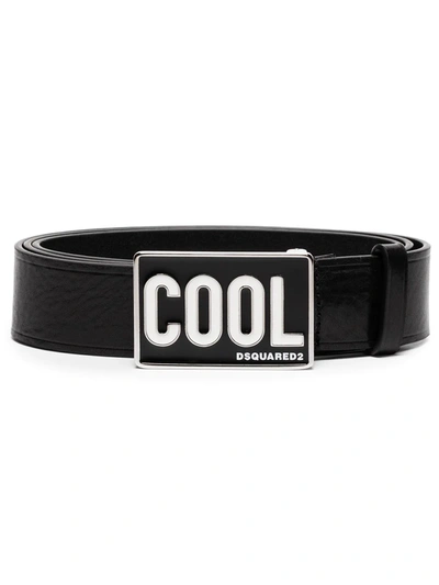 Shop Dsquared2 Cool-plaque Leather Belt In Black