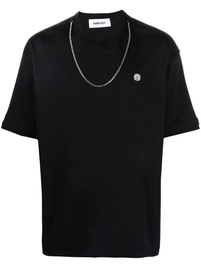 Shop Ambush Chain-link Collar T-shirt In 黑色