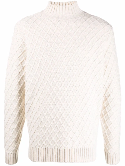 Apc Ribbed High Neck Jumper In 中性色