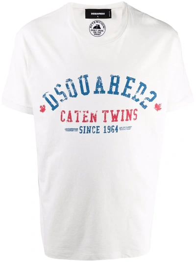 Shop Dsquared2 Logo-print Cotton T-shirt In 白色