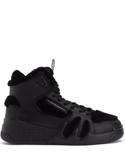 Shop Giuseppe Zanotti Talon Winter Hi-top Sneakers In 黑色