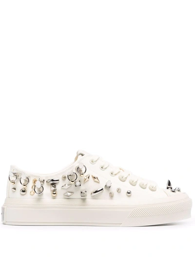 Shop Givenchy City Studded Low-top Sneakers In 中性色