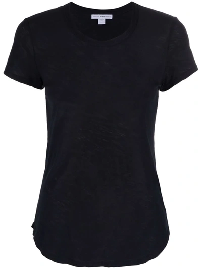 Shop James Perse Crew Neck Cotton T-shirt In Blue