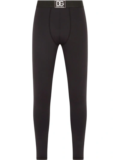 Shop Dolce & Gabbana Logo Waistband Loungewear Trousers In Black
