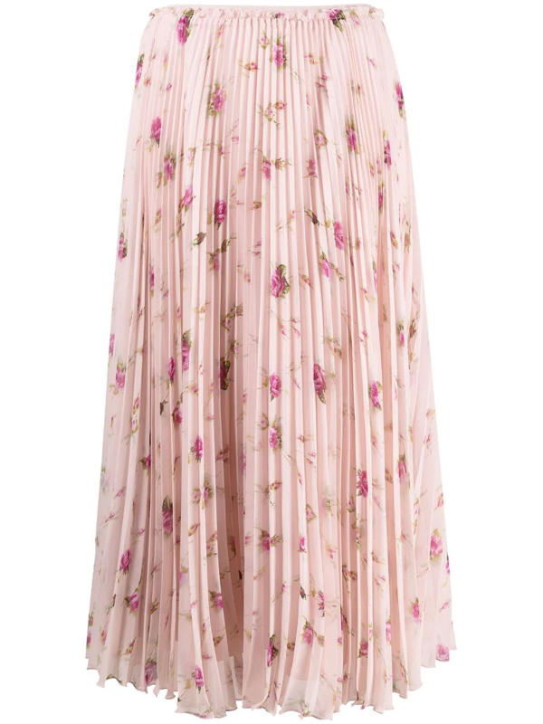 Red Valentino Redvalentino Printed Pleated Skirt In Pink | ModeSens