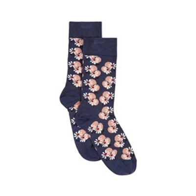 Shop Marni Navy Floral Socks