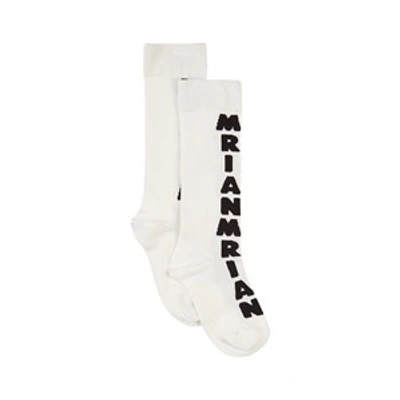 Shop Marni White Branded Socks