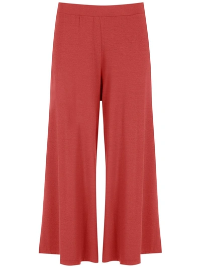 Shop Lygia & Nanny Flared Cropped Trousers In Rot