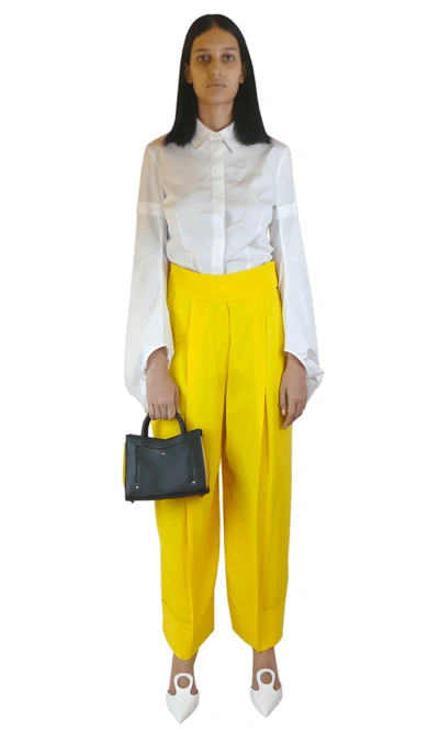 Shop Sara Battaglia Yellow Wide Pants