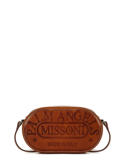 Shop Palm Angels X Missoni Shoulder Bag In Brown