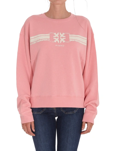 Shop Pinko Logo Sweatshirt In Pink