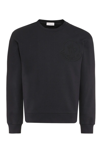 Shop Moncler Cotton Crew-neck Sweatshirt In Black