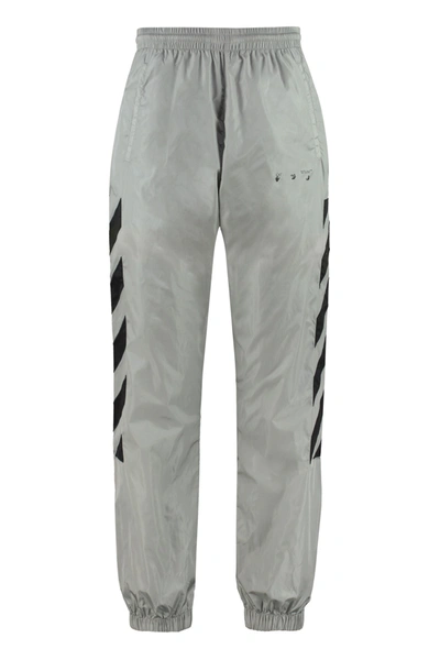 Shop Off-white Techno Fabric Track Pants In Grey