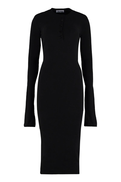 Shop Attico Knitted Dress In Black