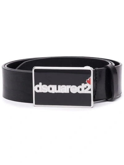 Shop Dsquared2 Black Leather Belt In Nero