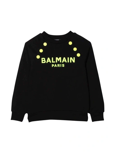 Shop Balmain Teen Black Sweatshirt In Nero