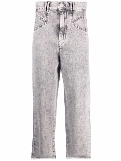 Shop Isabel Marant Light Grey Cotton Jeans In Grigio