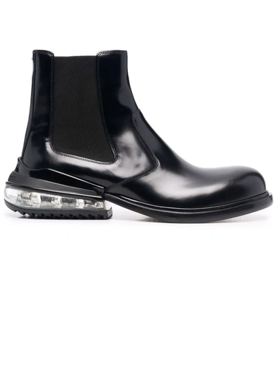 Shop Maison Margiela Chelsea Boot In Black Leather In Nero