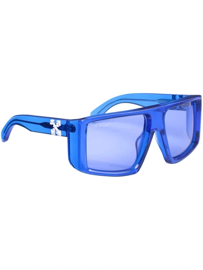 Shop Off-white Alps Sunglasses Sunglasses In Crystal Blue