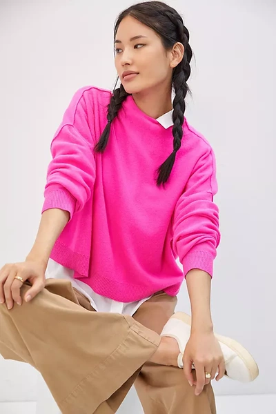 Shop Anthropologie Alani Cashmere Mock Neck Sweater In Pink