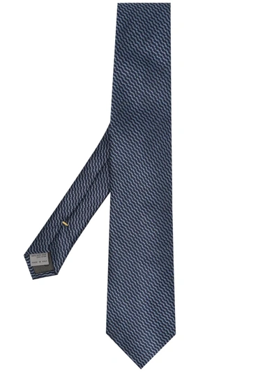 Shop Canali Silk-jacquard Tie In Blau