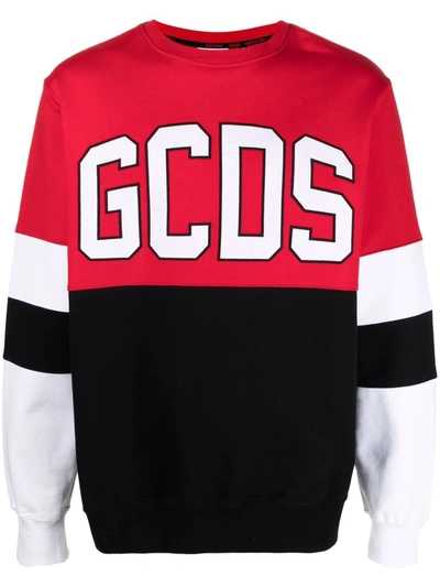 Shop Gcds Colour-block Logo-print Sweatshirt In Rot