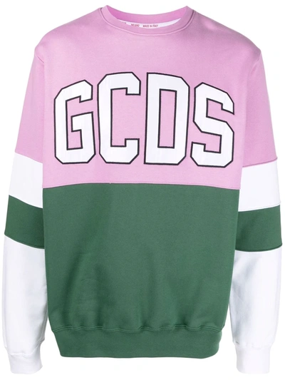Shop Gcds Colour-block Logo-print Sweatshirt In Violett