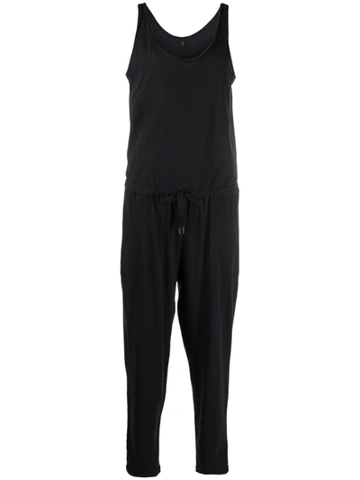 Shop Atm Anthony Thomas Melillo Drawstring-waist Cotton Jumpsuit In Black