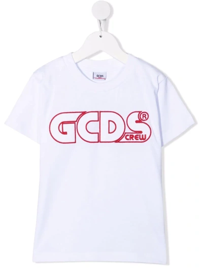 Shop Gcds Logo-print Cotton T-shirt In White