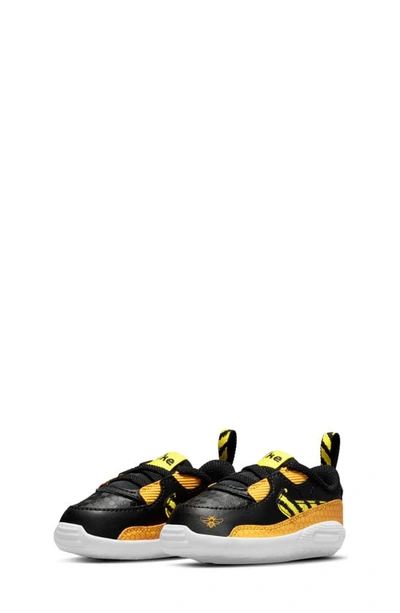 Shop Nike Air Max 90 Se Crib Shoe In Black/ Yellow/ Gold/ White