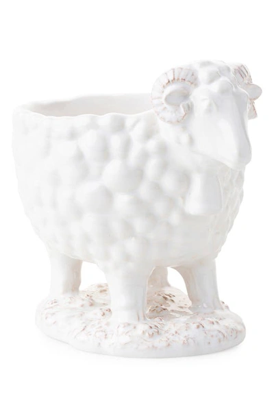 Juliska Renoir Ram Ceramic Serving Bowl In Whitewash