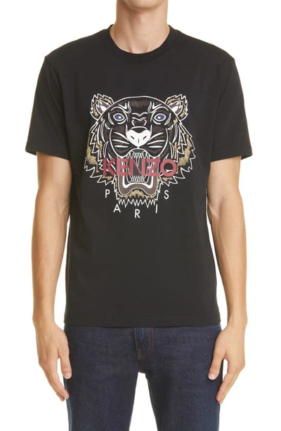 Kenzo Tiger-print Cotton T-shirt In Black | ModeSens