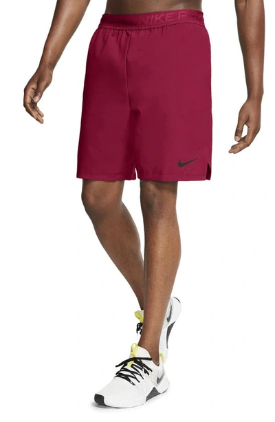 Shop Nike Dri-fit Pro Flex Vent Max Athletic Shorts In Pomegranate/ Black
