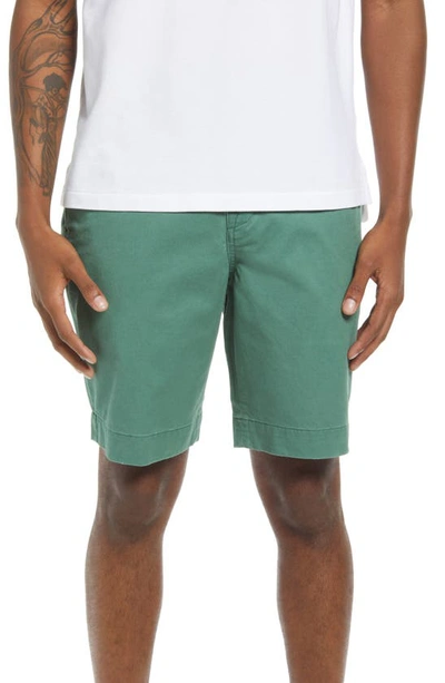 Shop Polo Ralph Lauren Flat Front Stretch Chino Shorts In Washed Forest