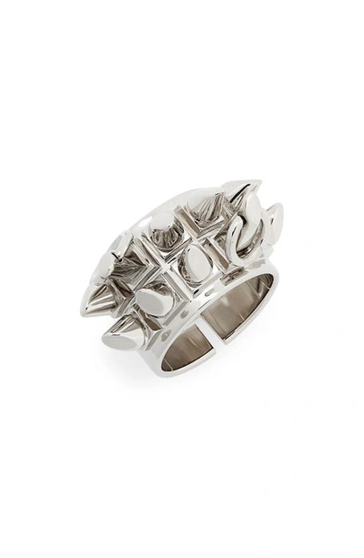 Shop Givenchy Studded Ring In Silvery