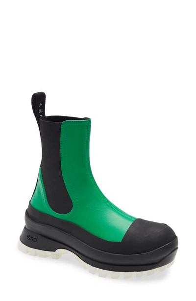 Shop Stella Mccartney Trace Chelsea Boot In Green-black