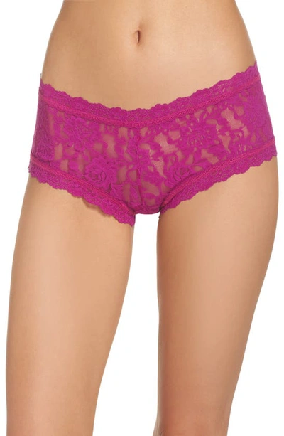 Shop Hanky Panky Signature Lace Boyshorts In Belle Pink