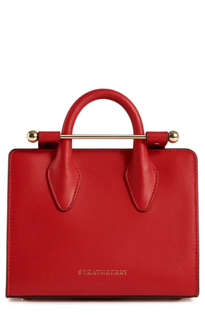 Shop Strathberry Nano Leather Tote In Ruby