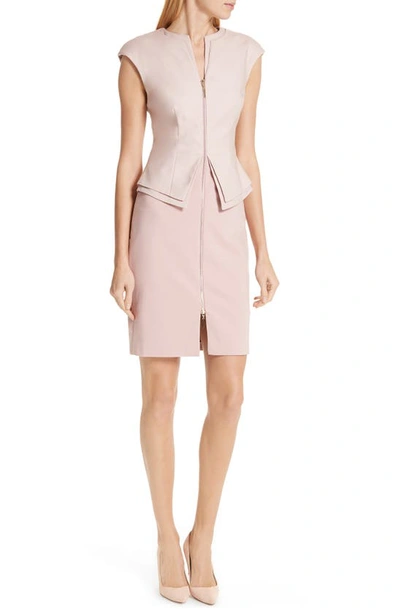 Ted baker structured top zip peplum dress